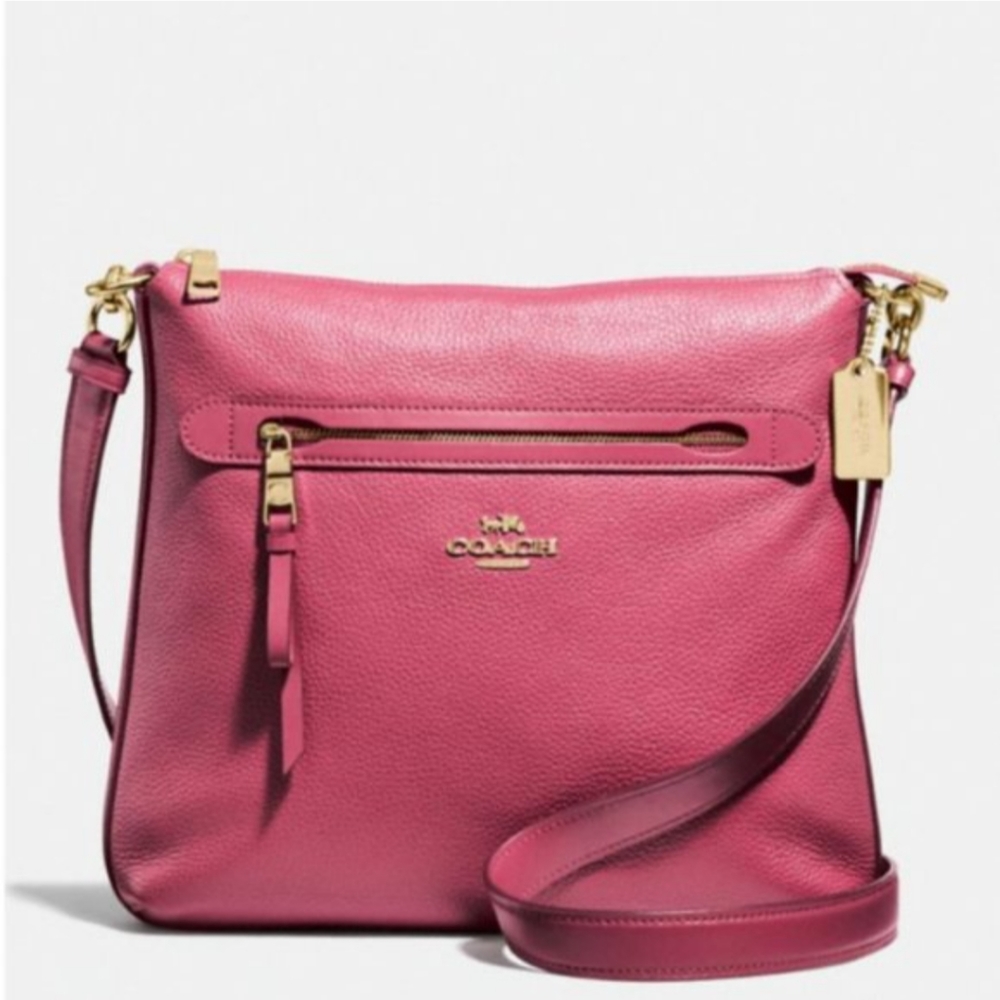 NWT Coach Mea pebble Leather pink